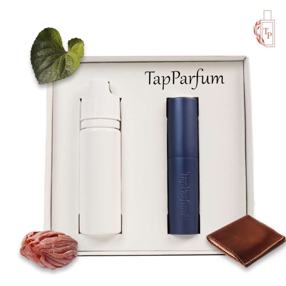 LE112 Refill tube-box - Leather - Violet leaf - Nutmeg flower